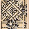 Ceiling-pattern in blue and white, suitable for a small, dark sitting-room.