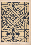 Ceiling-pattern in blue and white, suitable for a small, dark sitting-room.