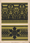Ornaments suited for friezes of small rooms of medium height, or for dado borderings. Style, gothic.