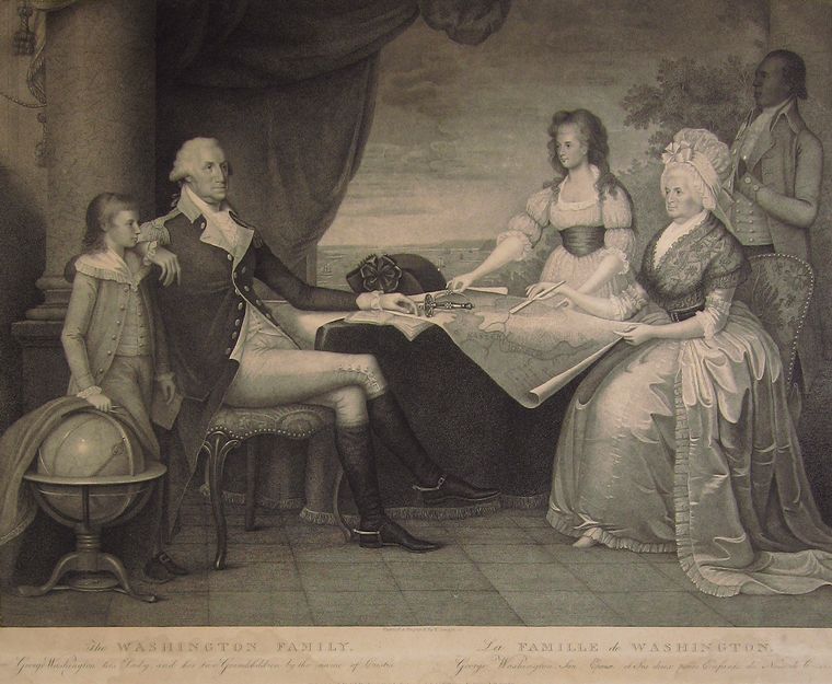 The Washington Family. Washington, His Lady, and Her Two