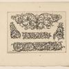 Designs of curling vegetal shapes intended for borders, corners