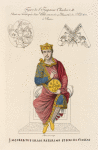 Figure de l'empereur Charles II. Peinte au frontispice d'une bible conservée au monastère de St. Calixte à Rome.