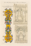 Roi et reine faisant partie de jeu d'échecs dit de Charlemagne; ornement extrait d'un missel du XIe. siècle.