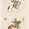 Figures de cavaliers, tirées de l'apocalypse, manuscrit du XIIIe. siècle.