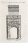 Corniche extérieure et porte de la sacristie de l'église du pont de l'arche; edifice du commencement du XVe siècle.