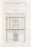 Maison, formant le coin d'une rue du Bourg de Dangeau, à trois lieues de Châteaudun.