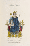 Figure de Charles VI. Histoire des rois de France par Dutillet. MS: no. 8410, de la bibliothèque royale.