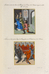 Peintures tirées du livre des marques de Rome & &. Roman composé en 1466. MS. no. 6767. Tournois ou l'on voit le juges du camp, placés sur l'estrade avec les dames.