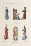 Costumes de docteurs et maîtres-es-arts, extraits de divers MSS. du XVe. siècle. MS. no. 6736. No. 6712.3. No. 6712.3 Bibliothèque royale.