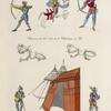 Costumes de cavaliers, archers et fantassins, tirés des chroniques de Froissard; manuscrit du XVe. siècle de la bibliothèque du roi.