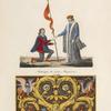 Jéhan de Werehin chevalier, séneschal de Haynaul, envoyant un de ses heraults en diverses provinces, pour faire harmes; arabesque du même manuscrit.