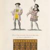 Seigneur et chasseur représentés dans un MS intitulé rondeaux chant royal, &ca. MS no. 6989 commt. du XVIe. siècle. Dessin de tapisserie, du même siècle, tiré des épitres d'Ovide par Octavien de St. Gelais MS no. 7252.