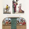 Divers costumes représentés dans une peinture d'un MS. intitulé echects amoureux; concerts vocal et instrumental tirés du même MS.