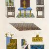 Buffets transformés en oratoire et décorations des autels, extraits de divers manuscrits du XVe. siècle.