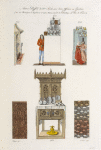 Autres buffets du XVe. siècle, avec leurs officiers ou gardiens. (tiré des chroniques d'Angleterre et autres manuscrits de la bibiliothèque du roi de France.)