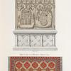 Armoire ornée des armes et des devises de Réné d'Anjou, roi de Sicile. de l'église des cordeliers d'angers, biblioth. imp. cab. des dessins no. 1608. Dessin d'un tapis, tiré du MS. no. 30, biblioth. de Vienne.