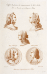 Coiffures de femmes, du commencement du XVIe. siècle. MS. des proverbes et des adages &ca. no. 4316. Anne de Bretagne. Françcois premier.