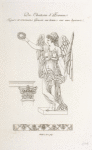 Du château d'Ecouen. Figure et ornemens [sic] gravés au trait sur une boiserie.