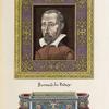 Portrait de Bernard de Palissy et facsimile de sa signature. Cabinet de Mr. Prevot à Brelles. Écritoire du même auteur.