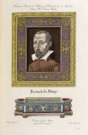 Portrait de Bernard de Palissy et facsimile de sa signature. Cabinet de Mr. Prevot à Brelles. Écritoire du même auteur.