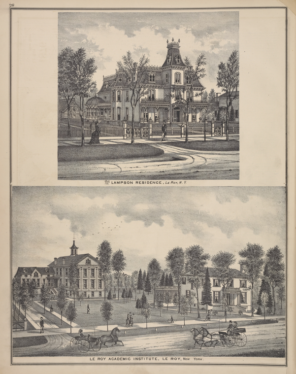 Lampson Residence, Le Roy, N.Y. ; Le Roy Academic Institution, Le Roy