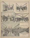 Interior View of T. F. Woodward's Boot & Shoe store. 74 Main St. …. Batavia …. New York. Ladies ask for Cook & Lounsbury's fine shoes, they are the best shoes sold for the money. ; Interior View of J. C. Barnes & Co's store. 96 Main St., Batavia, N.Y. Merchant Tailors, dealers in Youths Boys and Children's clothing & Gents Furnishing goods. Batavia, N.Y. ; Flavoring extracts and essences of my own manufacture } G. G. Elmore, Wholesale and Retail Druggist. School, Blank, Books and Stationery. Orders filled with care at lowest prices. 92 Main St., Batavia, N.Y. { Elmore condition power for Horses, and Cattle, warranted to give satisfaction. ; Interior View of J. A. Clark's Jewelry store, No. 90 Main St. Batavia, N.Y. Established in 1834. ; Interior View of Southworth & Simpson's Foreigh & Domestic Dry Goods store. No. 101 Main St., Batavia, N.Y. ; Interior View of C. Houghton's Dental Parlors, over 98 Main St., Batavia, New York.