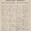 Saratoga Springs Business Notices.