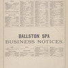Saratoga Springs Business Notices. [cont.]; Ballston Spa. Business Notices.