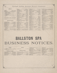 Saratoga Springs Business Notices. [cont.]; Ballston Spa. Business Notices.