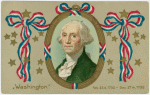 Washington's portrait in patriotic design
