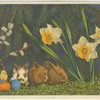Rabbits, eggs and flowers.