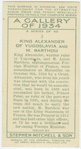 King Alexander of Yugoslavia and M. Barthou.