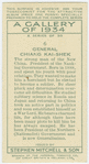 General Chiang Kai-Shek.