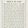 Miss E. M. Cain