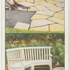 A paved surround for the garden seat.