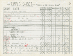 Ripple sheet = work notes in theater