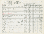 Ripple sheet = work notes in theater