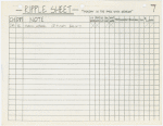 Ripple sheet = work notes in theater