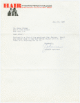 Cover letter for equipment list