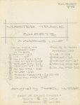 Master track sheets