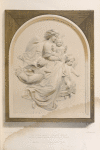 The child Christ ("Christ Engel") a bas relief in white marble by Rietschel of Dresden.