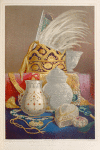 Group of crystal vases, and Indian jewellery.
