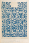 Indian scarf end embroidered at Dacca on white muslin.