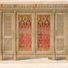 Cabinet in oak with brass panels designed by Pugin and executed by Crace of London.