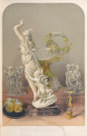 Statuette in ivory, and objects in gold and silver, by Froment Meurice of Paris.