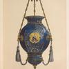 Pendant lamp in Sevres porcelain.