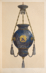 Pendant lamp in Sevres porcelain.