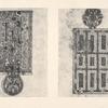 Dem Text vorangehendes Ornamentblatt eines kufischen Korans auf Pergament (auf einer anderen Handschrift wie das folgende Blatt); Blatt aus einem kufischen Koran auf Pergament.