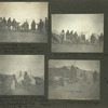 Esquimaux camp, Buckingham on right, note open mouth near left; Same group, man with fish; Esquimaux woman hustling child so it will not be photographed (superstitious). Fish drying on poles in the rear; Esquimaux camp.