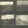 Discovery Claim, Anvil Mt. in distance; Tundra, Lake on tundra. Taken from beach, 4 miles from Nome; One method of transportation. Buckingham starting on a a prospecting tour; Large machine on wheels, destroyed by storm. Dredging plant, goods covered by tent-cloth. Tents. Another method of transportation, this plant cost $50,000, cleaned up 24[?]